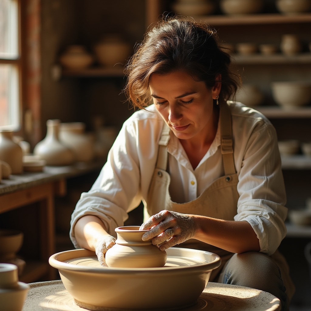 Fost avocat corporate lucrând la roata de olărit într-un atelier de ceramică